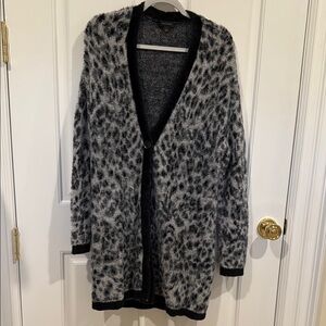 Leopard Print Black and Gray Women's Sweater